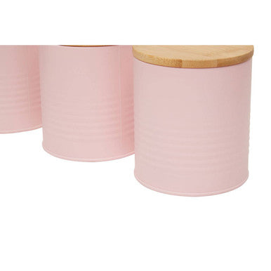Set Of Three Alton Pink Cannisters