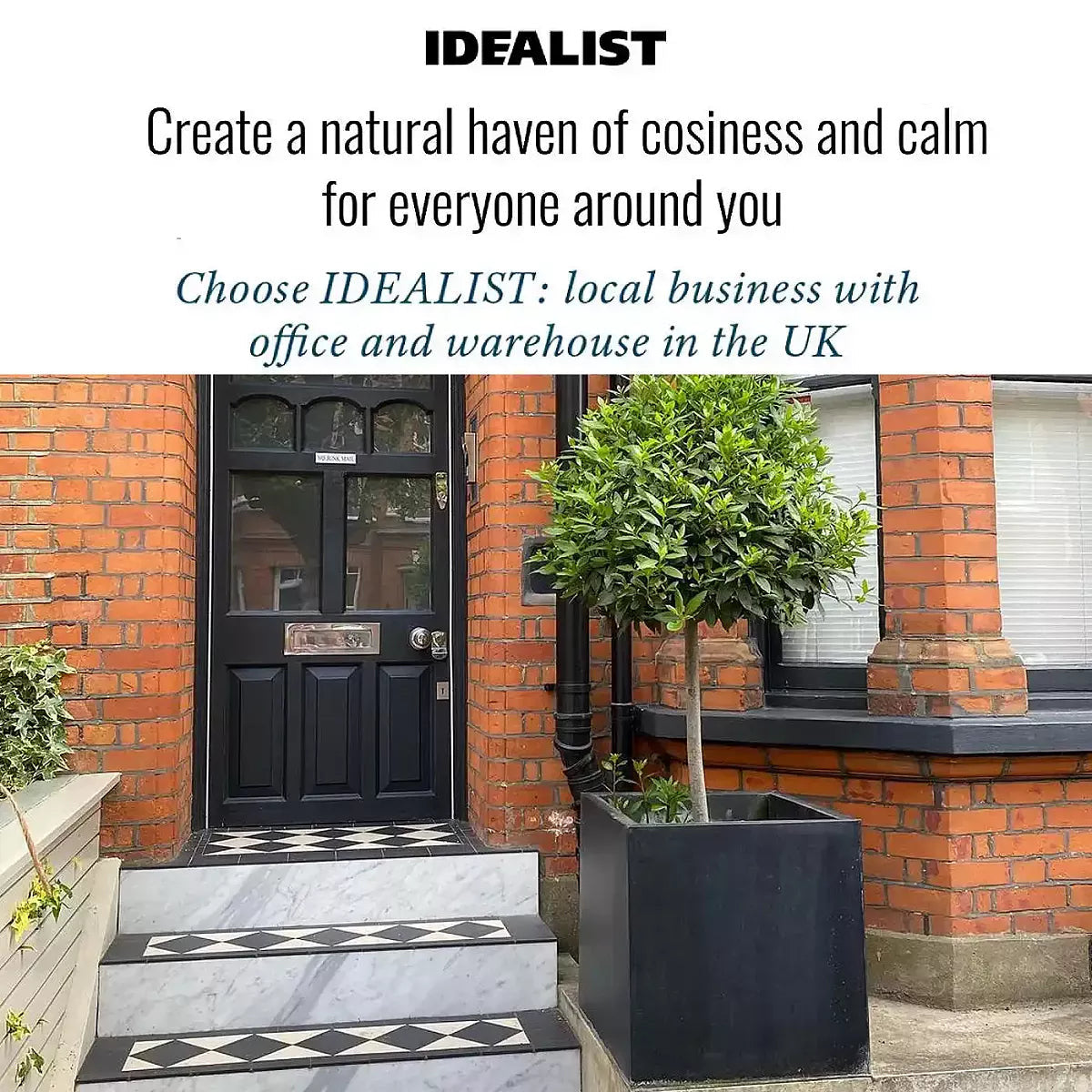 IDEALIST Lite Contemporary Flower Box  | S25351 | Square Garden Planter, Faux Lead Light Concrete Outdoor Large Plant Pot H60 L60 W60 cm, 195L