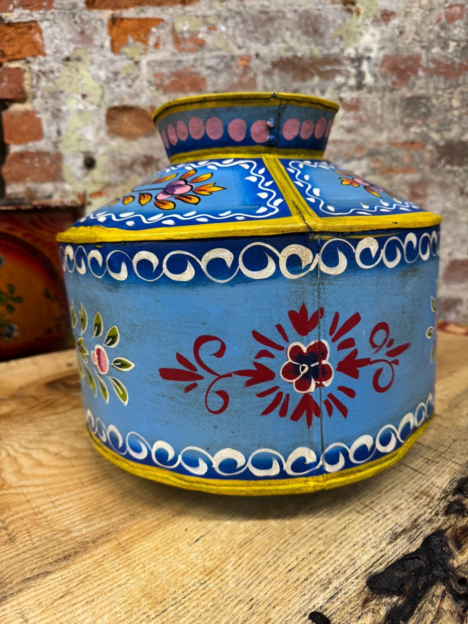 Vintage Painted Metal Vase | S251377