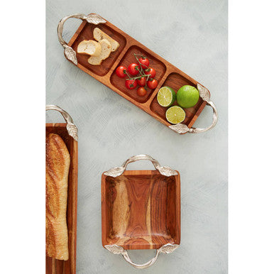 Vine  Acacia Wood 3 Section Serving Dish