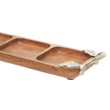Vine  Acacia Wood 3 Section Serving Dish