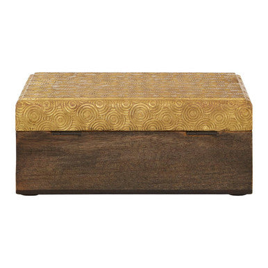 Bowerbird Gold Disc Design Large Trinket Box