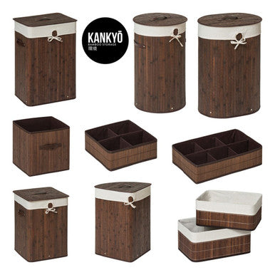 Kankyo Dark Brown Oval Laundry Hamper