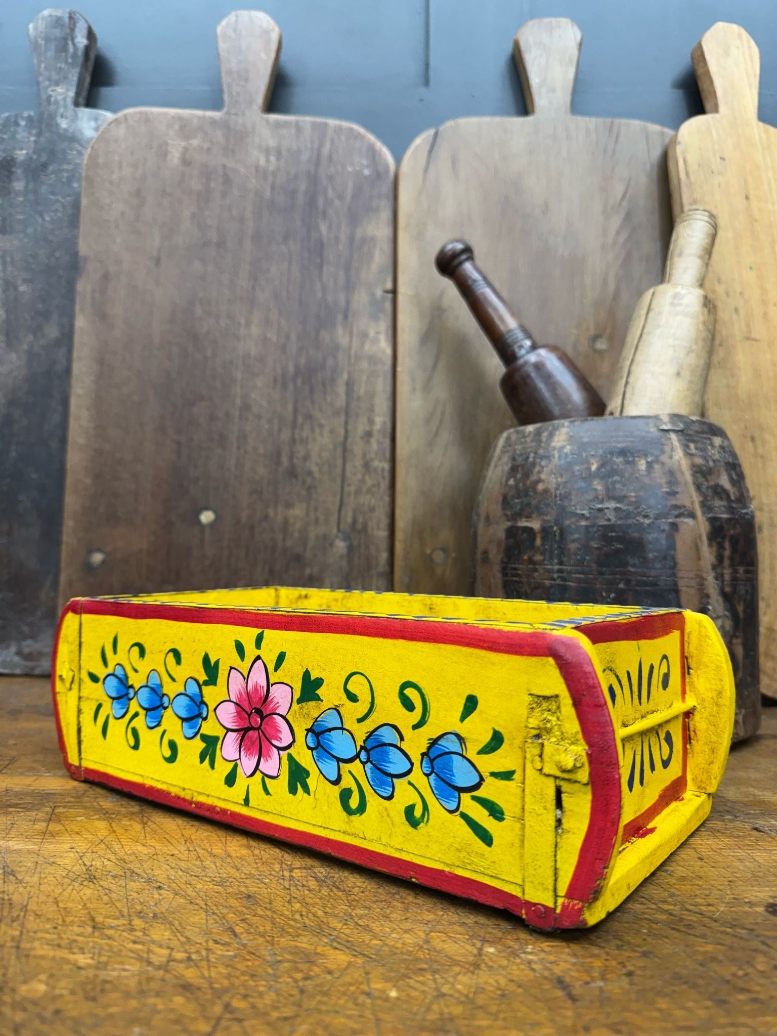 Wooden Painted Storage Box | S251376