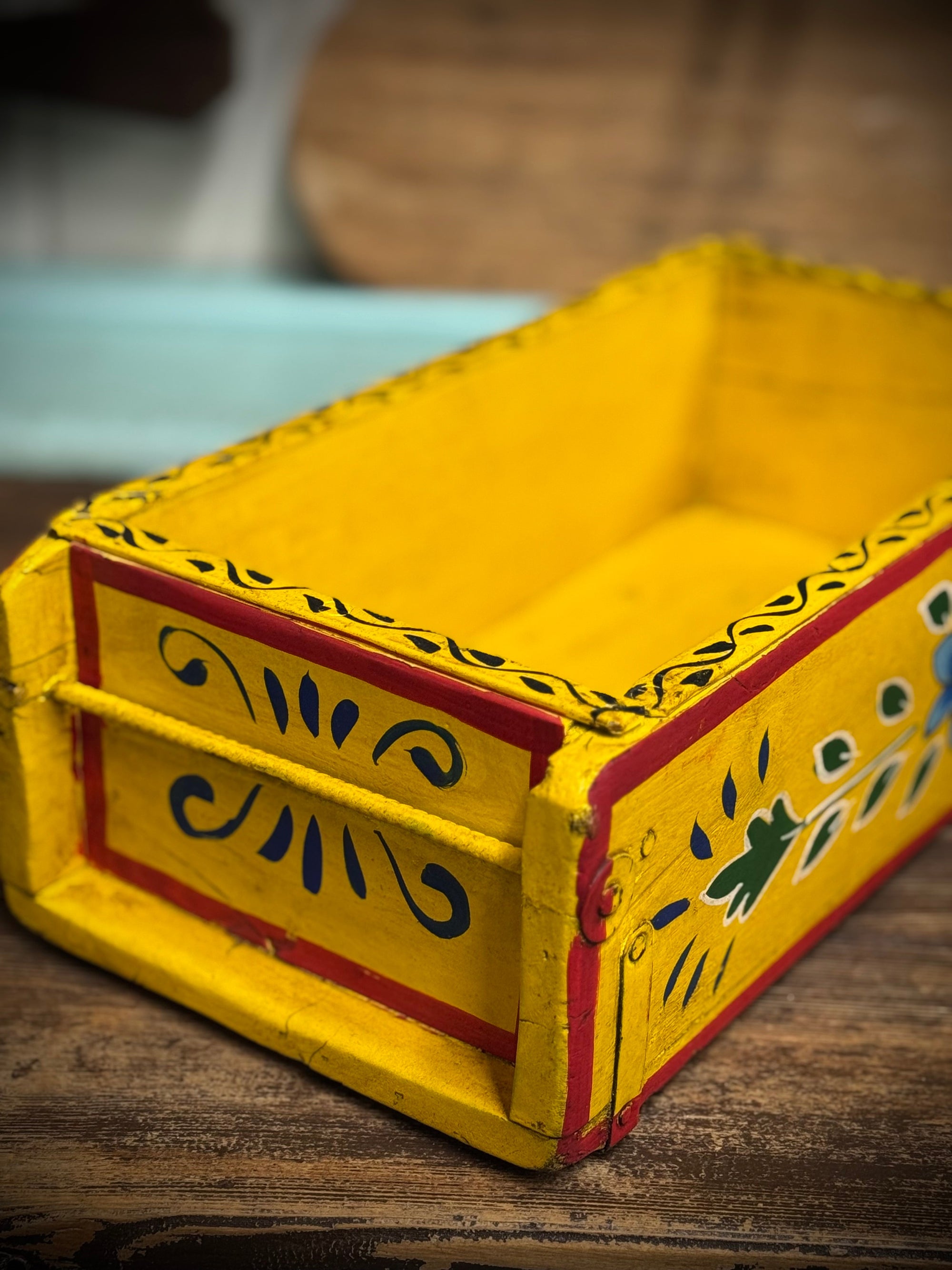 Wood Painted Decorative Storage Box | S251378