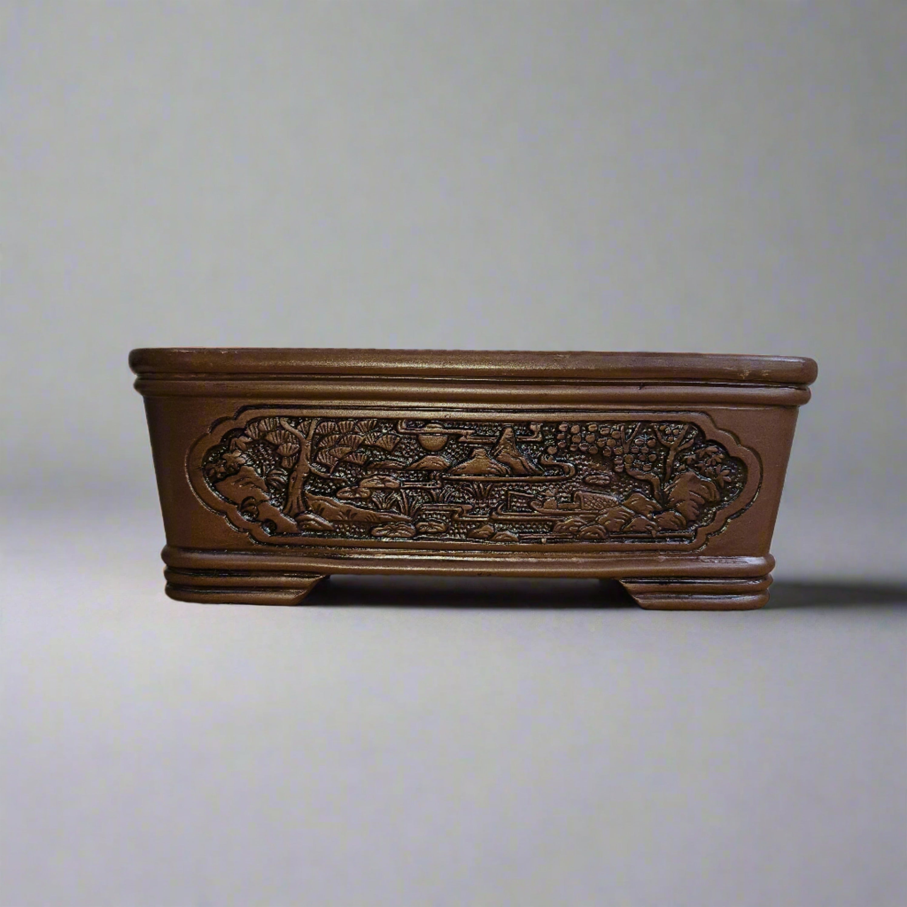39cm Premium Unglazed Bonsai Pot | Rectangle | 39cm x 29cm x 15cm | Brown S25866