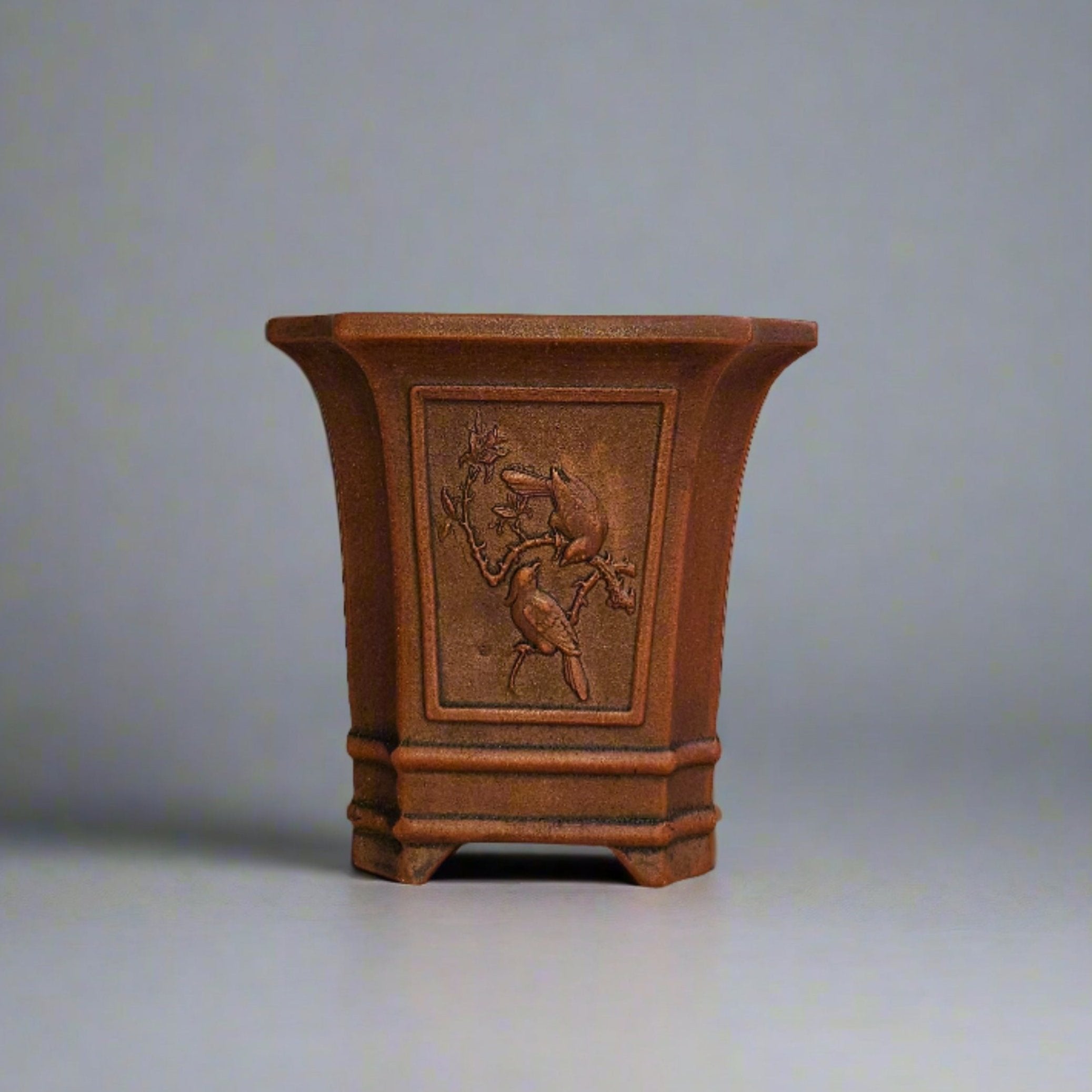 11cm Premium Unglazed Bonsai Pot | Cascade | 11cm x 11cm x 11cm | Brown  S25869