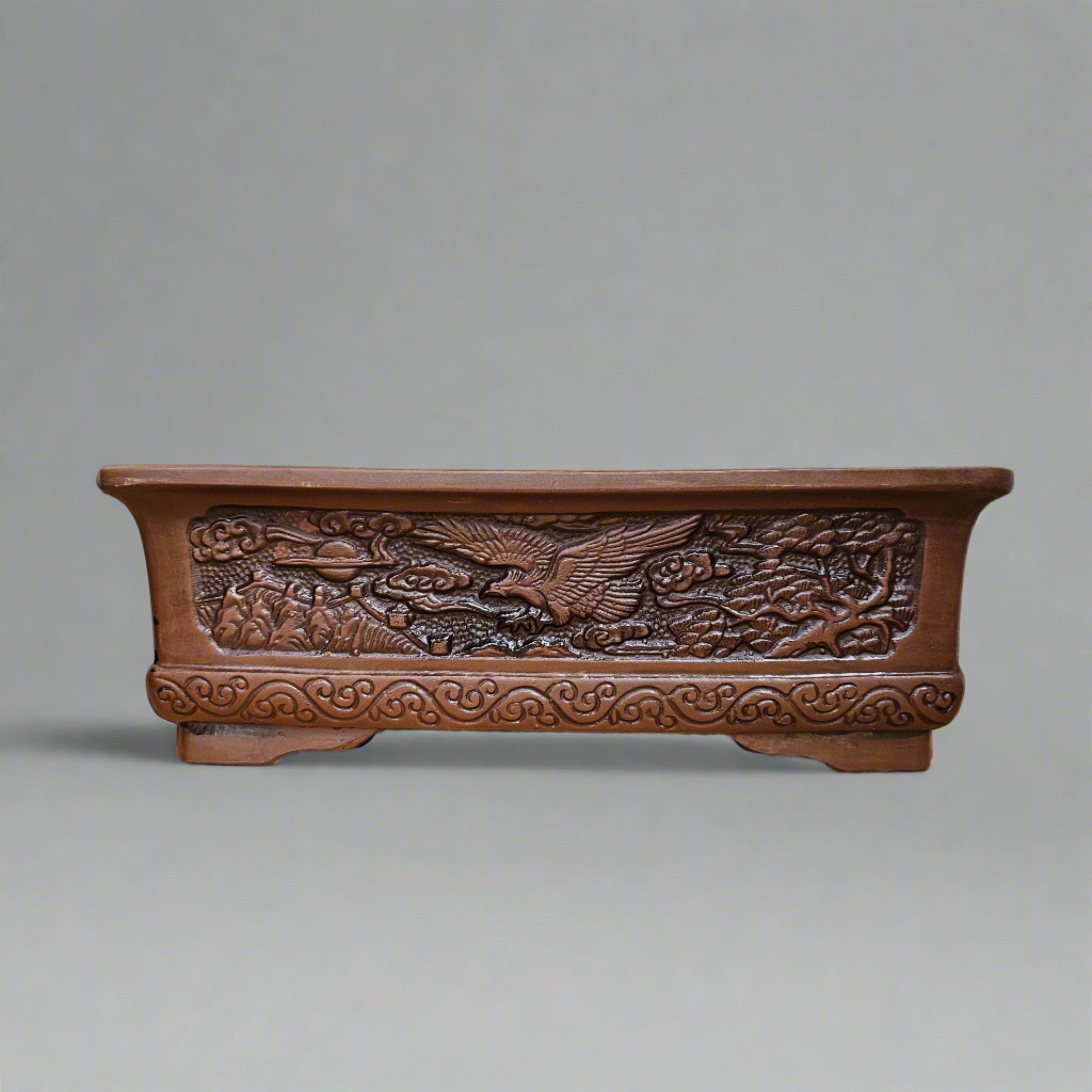 35cm Premium Unglazed Bonsai Pot | Rectangle | 35cm x 25cm x 12cm | Brown  S25879