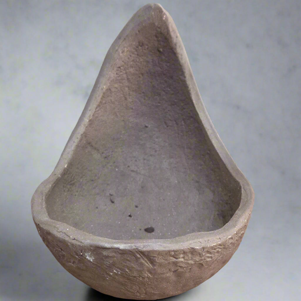 15cm Unglazed Bonsai Pot | Half-Moon | 15cm x 12cm x 11cm | Brown  S25867