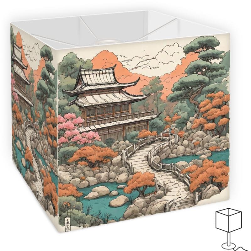 Square Lamp Shade | Japanese Theme | S2461 - Square Lamp Shade | Japanese Theme | S2461 - Sisuverse