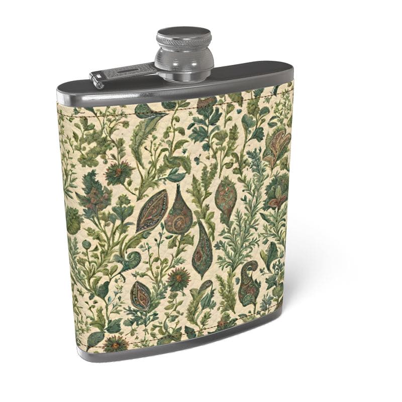 Leather Wrapped Hip Flask | Paisley Theme | S2449 - Leather Wrapped Hip Flask | Paisley Theme | S2449 - Sisuverse