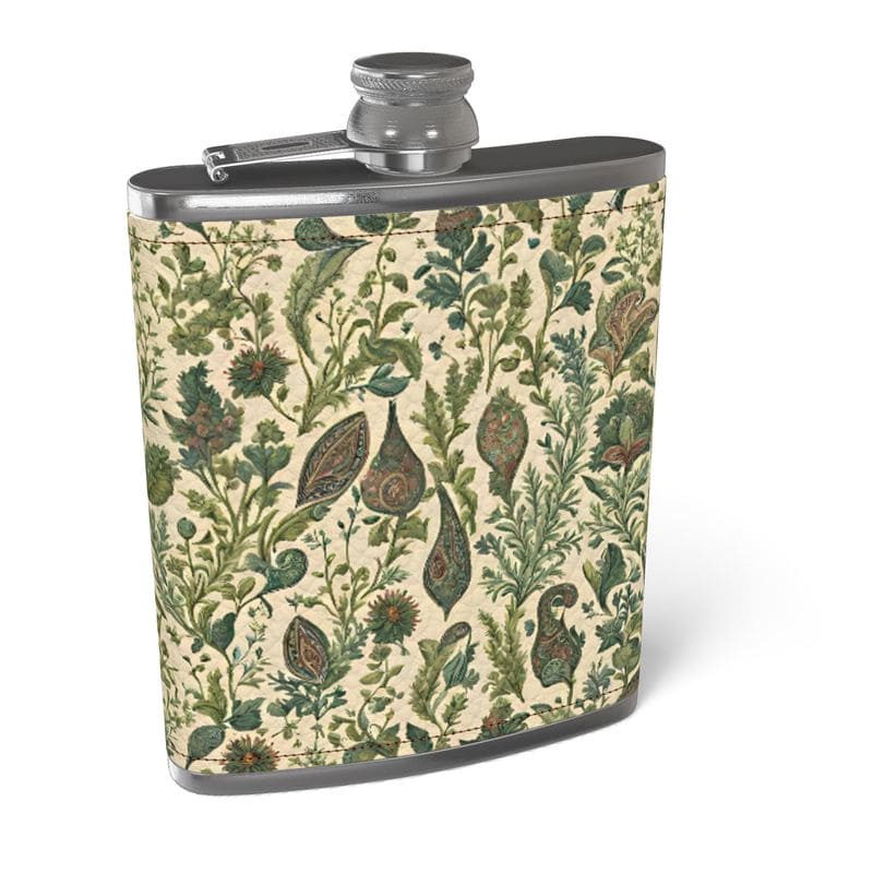 Leather Wrapped Hip Flask | Paisley Theme | S2449 - Leather Wrapped Hip Flask | Paisley Theme | S2449 - Sisuverse