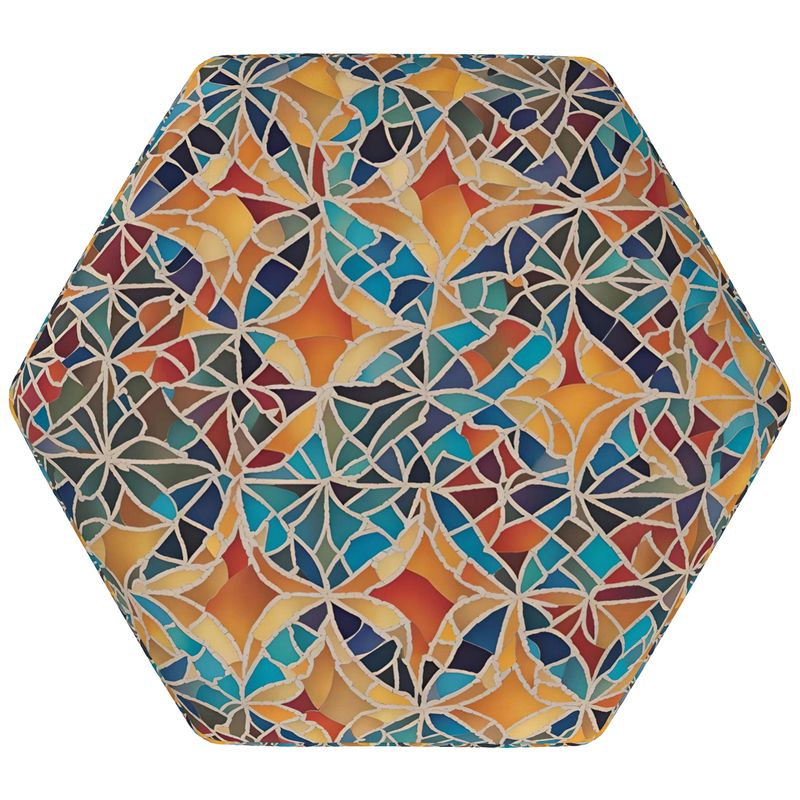 Footstool | Moroccan Mosaics | S24561 - Footstool | Moroccan Mosaics | S24561 - Sisuverse