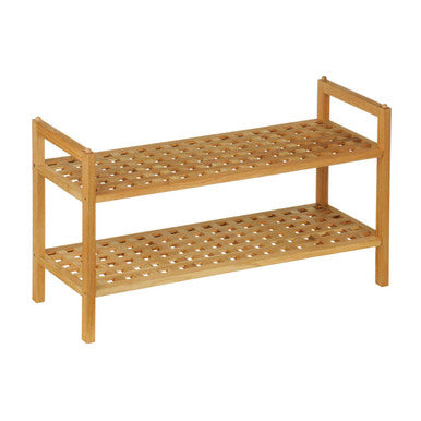 Parker Walnut Wood 2 Tier Shoe Rack