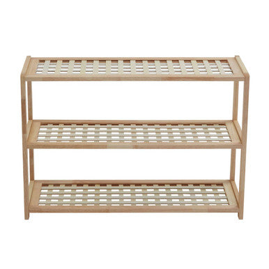 Parker Natural Wood 3 Tier Shoe Rack