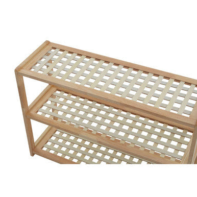 Parker Natural Wood 3 Tier Shoe Rack