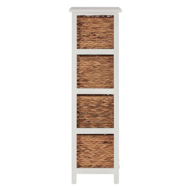 Padstow 4 Drawer White Hyacinth Storage Unit