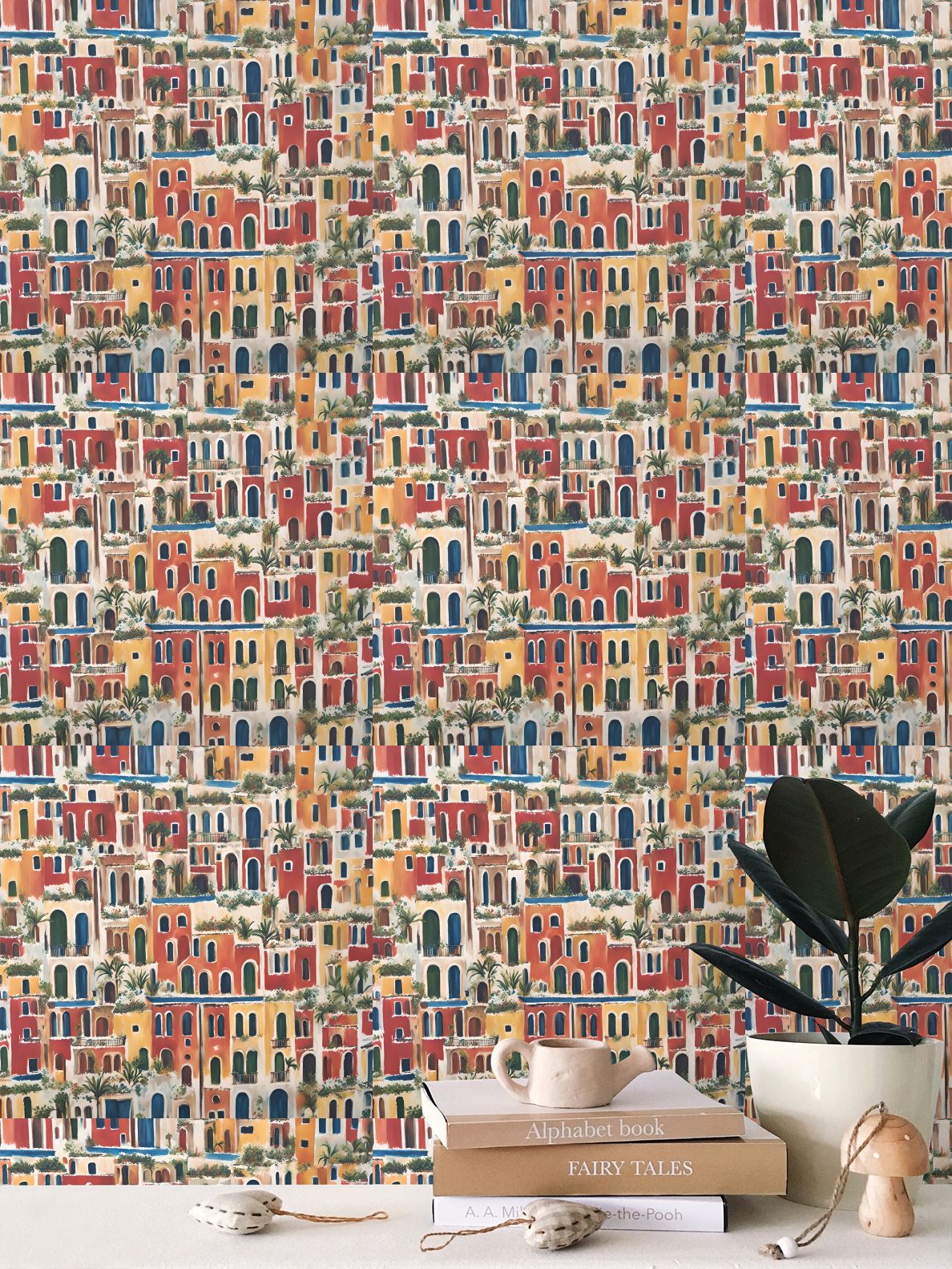 Self-Adhesive Wallpaper | Mediterranean Bustle | S24610 - Self-Adhesive Wallpaper | Mediterranean Bustle | S24610 - Sisuverse