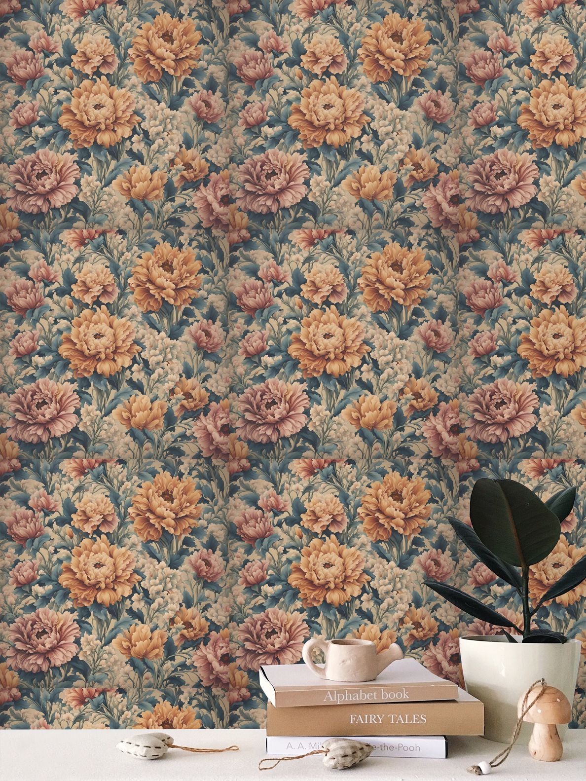 Self-Adhesive Wallpaper | Art Deco Florals | S24613 - Self-Adhesive Wallpaper | Art Deco Florals | S24613 - Sisuverse