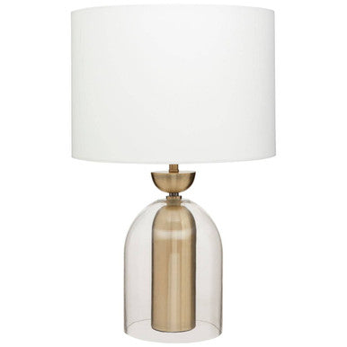 Sellis Clear Glass And Brass Finish Metal Table Lamp