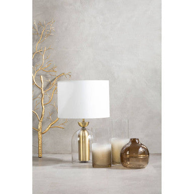 Sellis Clear Glass And Brass Finish Metal Table Lamp
