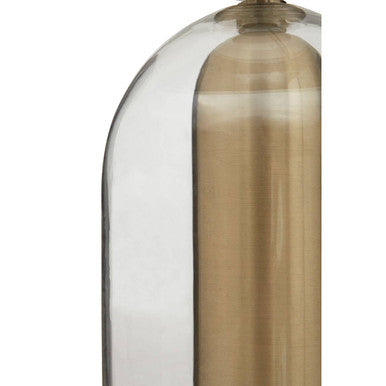 Sellis Clear Glass And Brass Finish Metal Table Lamp