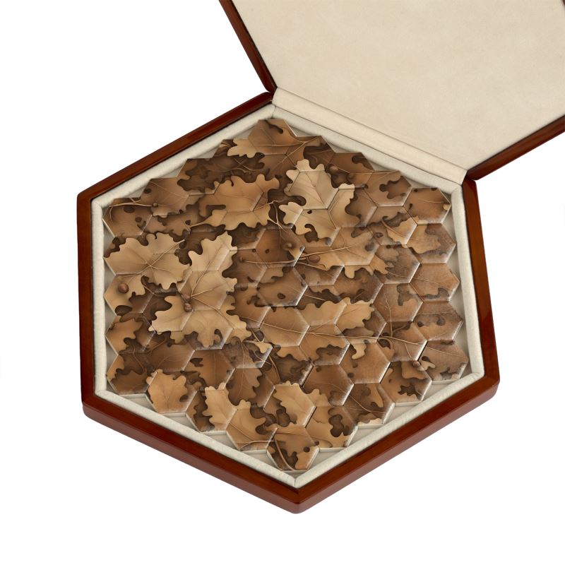 Autumn Oak Canopy | Custom Ceramic Hexagon Puzzle | S3121