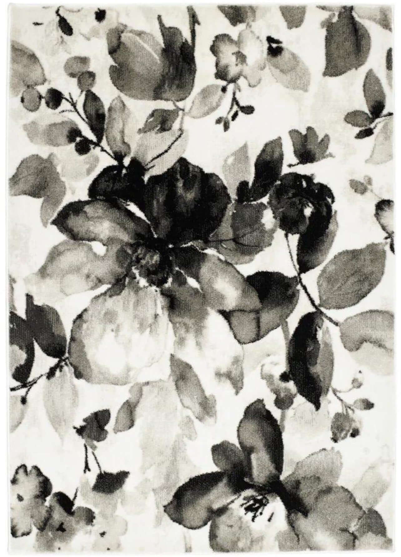Watercolour Floral Design Rug - Grey  | S25371 |