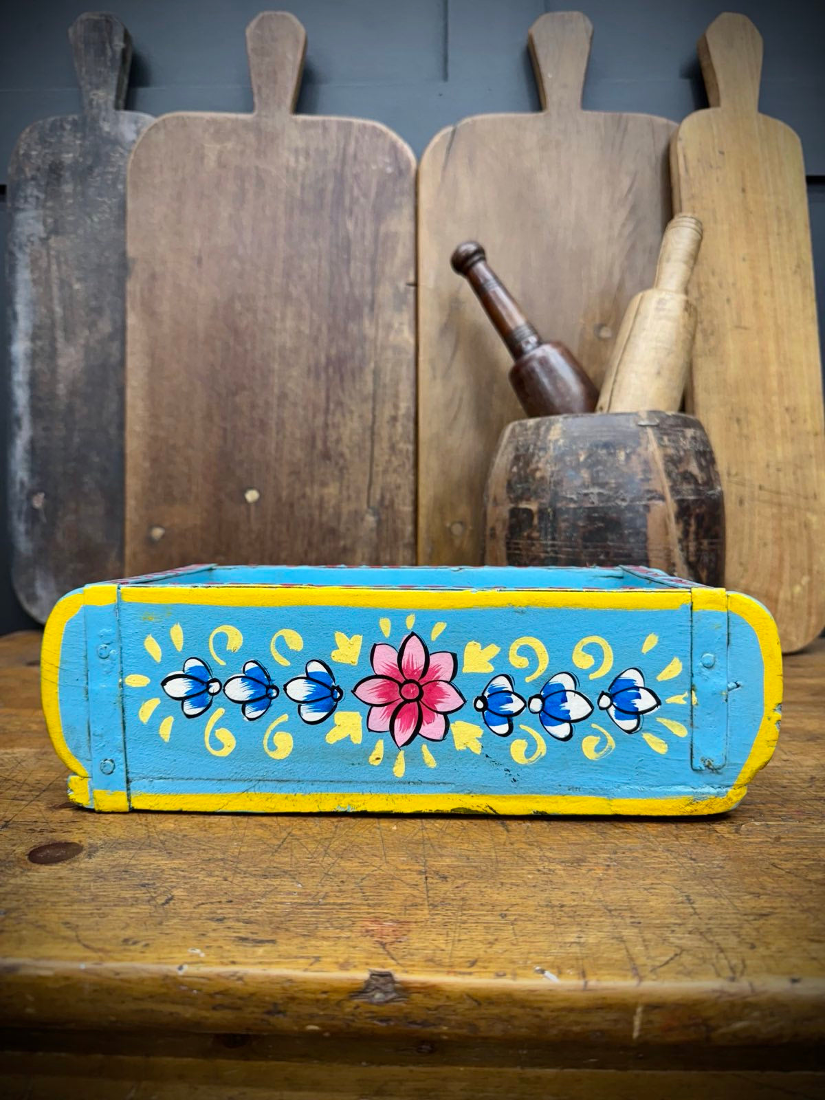 Wooden Painted Storage Box | S251372