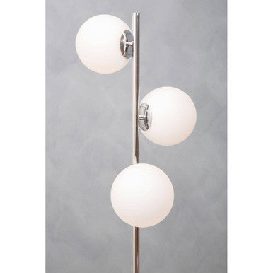 Karter Chrome Finish And White Glass Floor Lamp