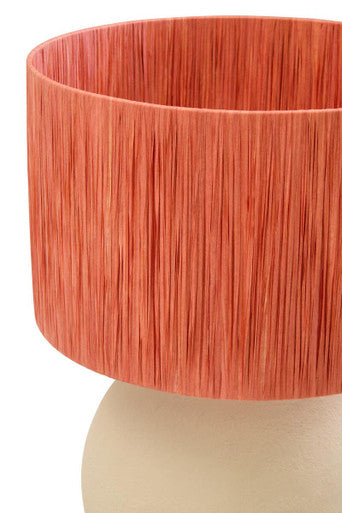 Carta 58cm Natural Papier Mache Table Lamp With Rust Raffia Shade