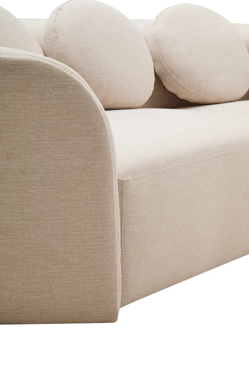 Ovada Cream Linen Fabric 3 Seater Sofa