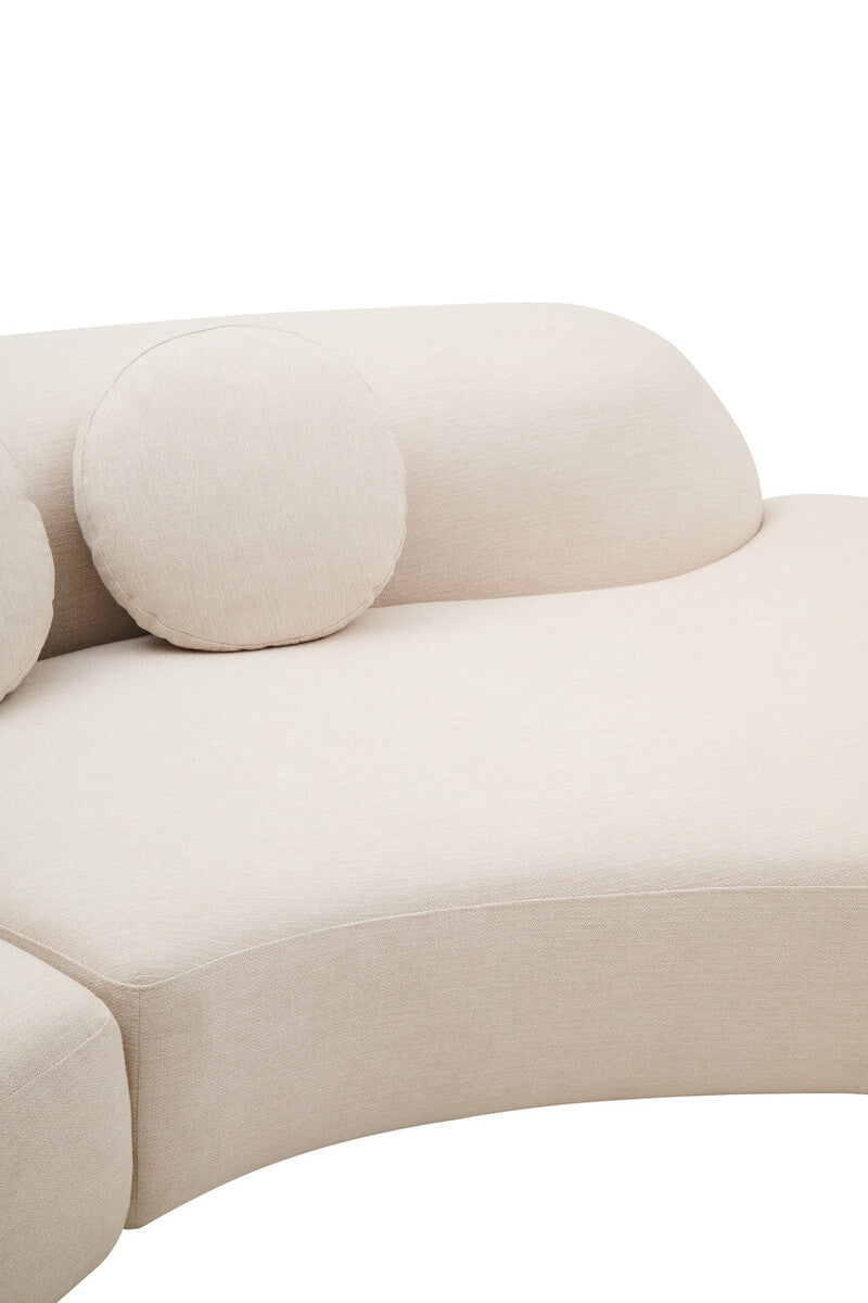 Ovada Cream Linen Fabric 3 Seater Sofa