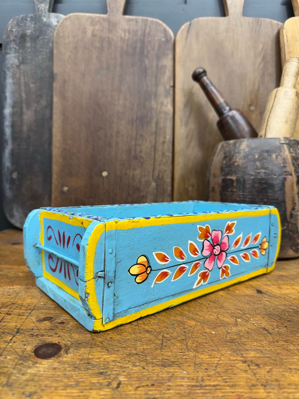 Wooden Painted Herb Planter | S251373