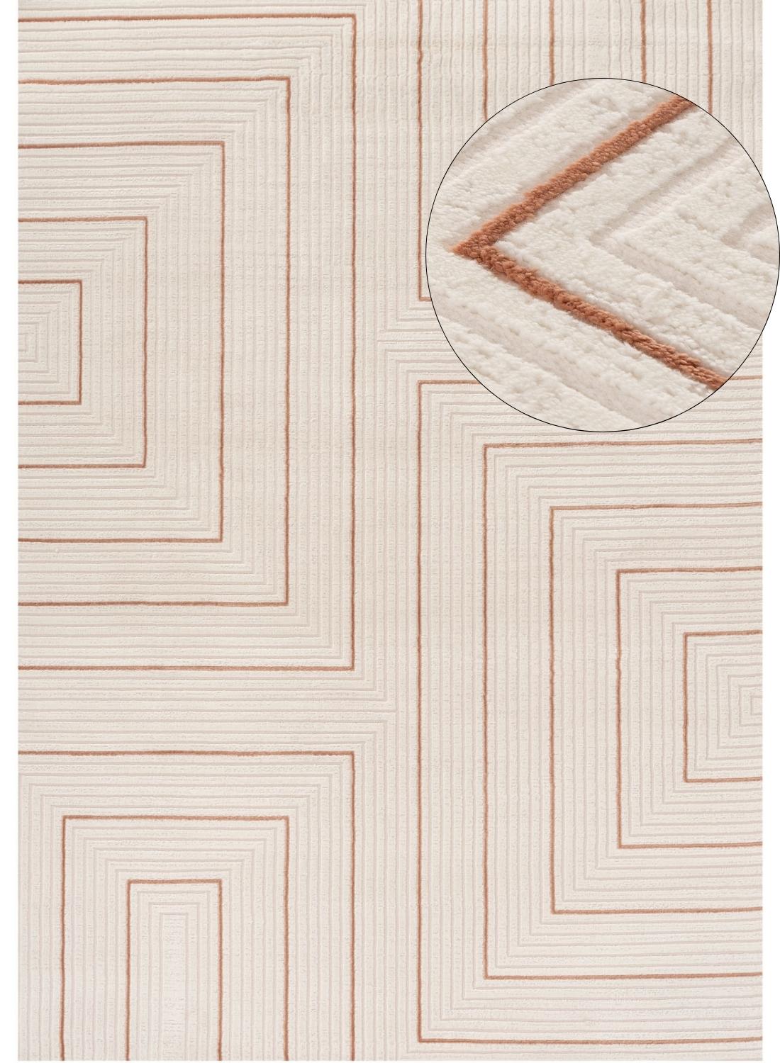 Caramel Cream-Terra Geometric Rug | 6040
