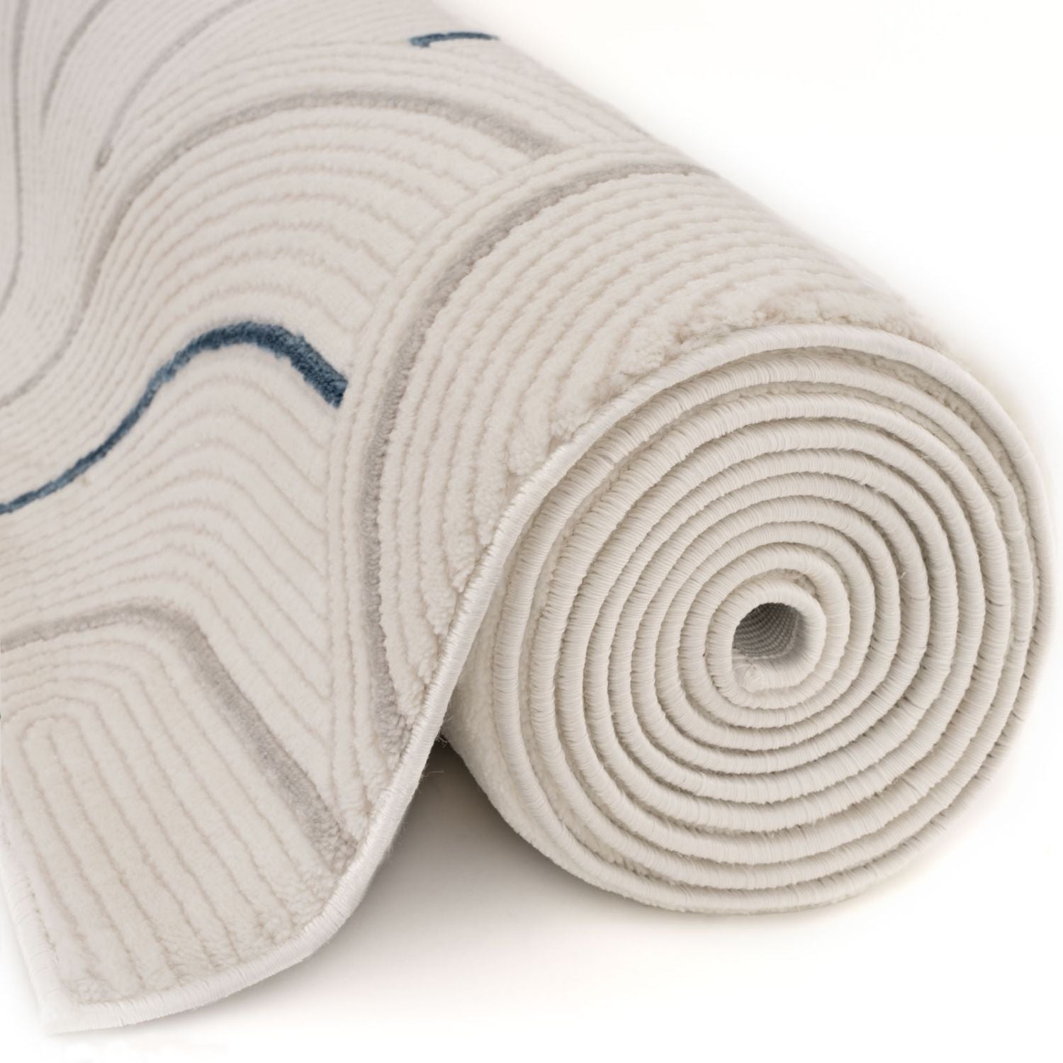 Caramel Cream-Blue Geometric Rug | 6070