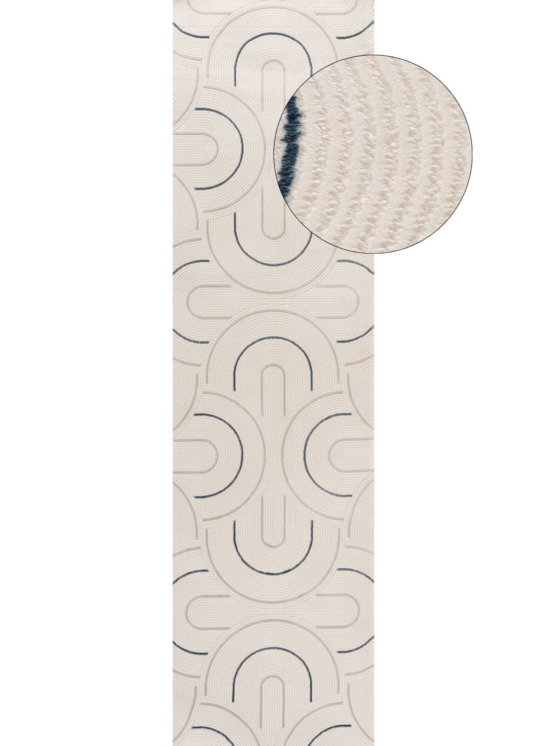 Caramel Cream-Blue Geometric Rug | 6070