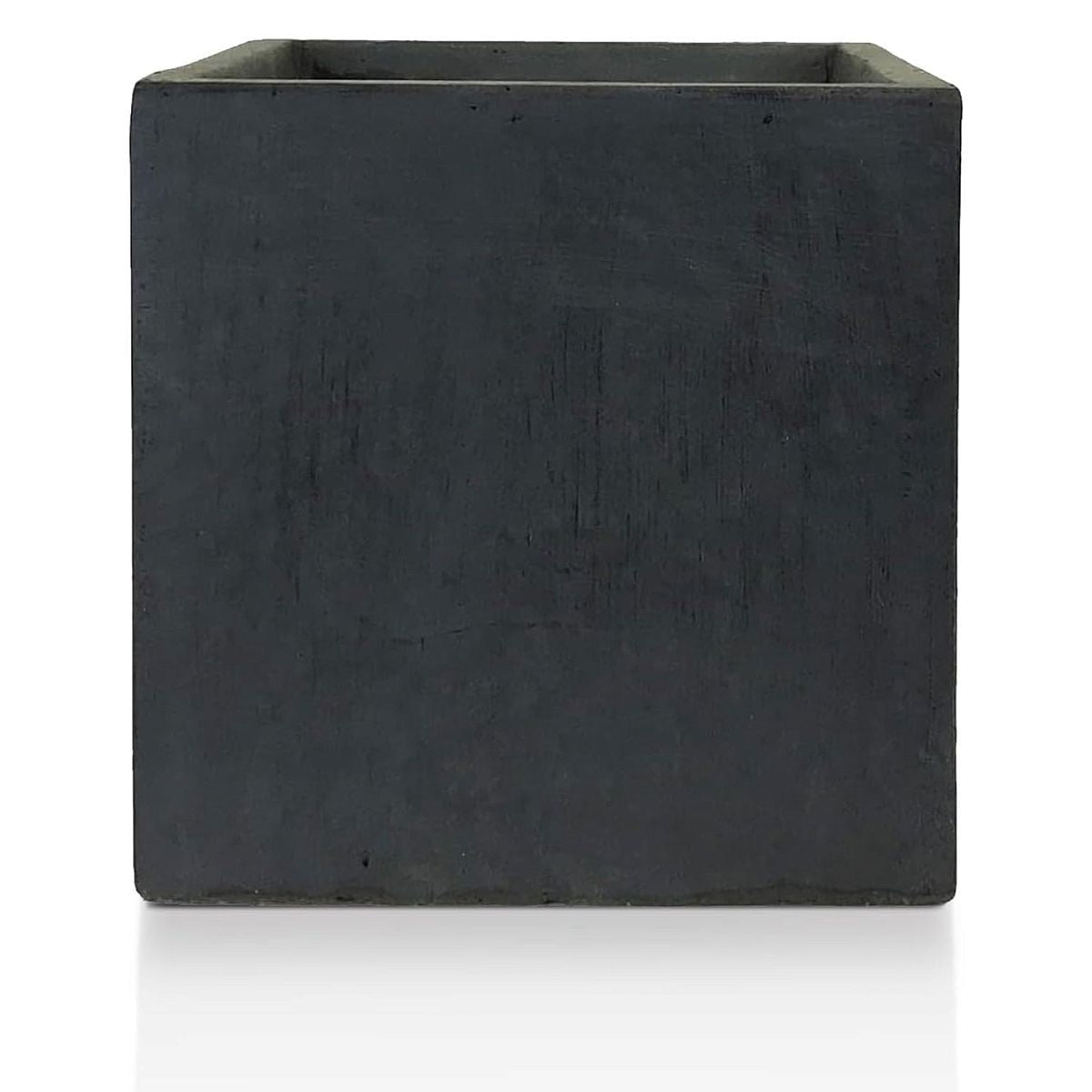 IDEALIST Lite Contemporary Flower Box  | S25351 | Square Garden Planter, Faux Lead Light Concrete Outdoor Large Plant Pot H60 L60 W60 cm, 195L