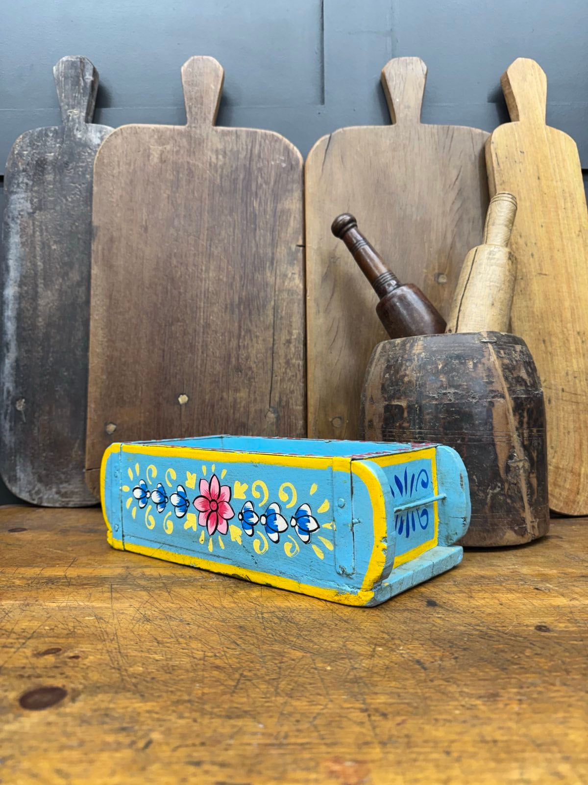 Wooden Painted Storage Box | S251372