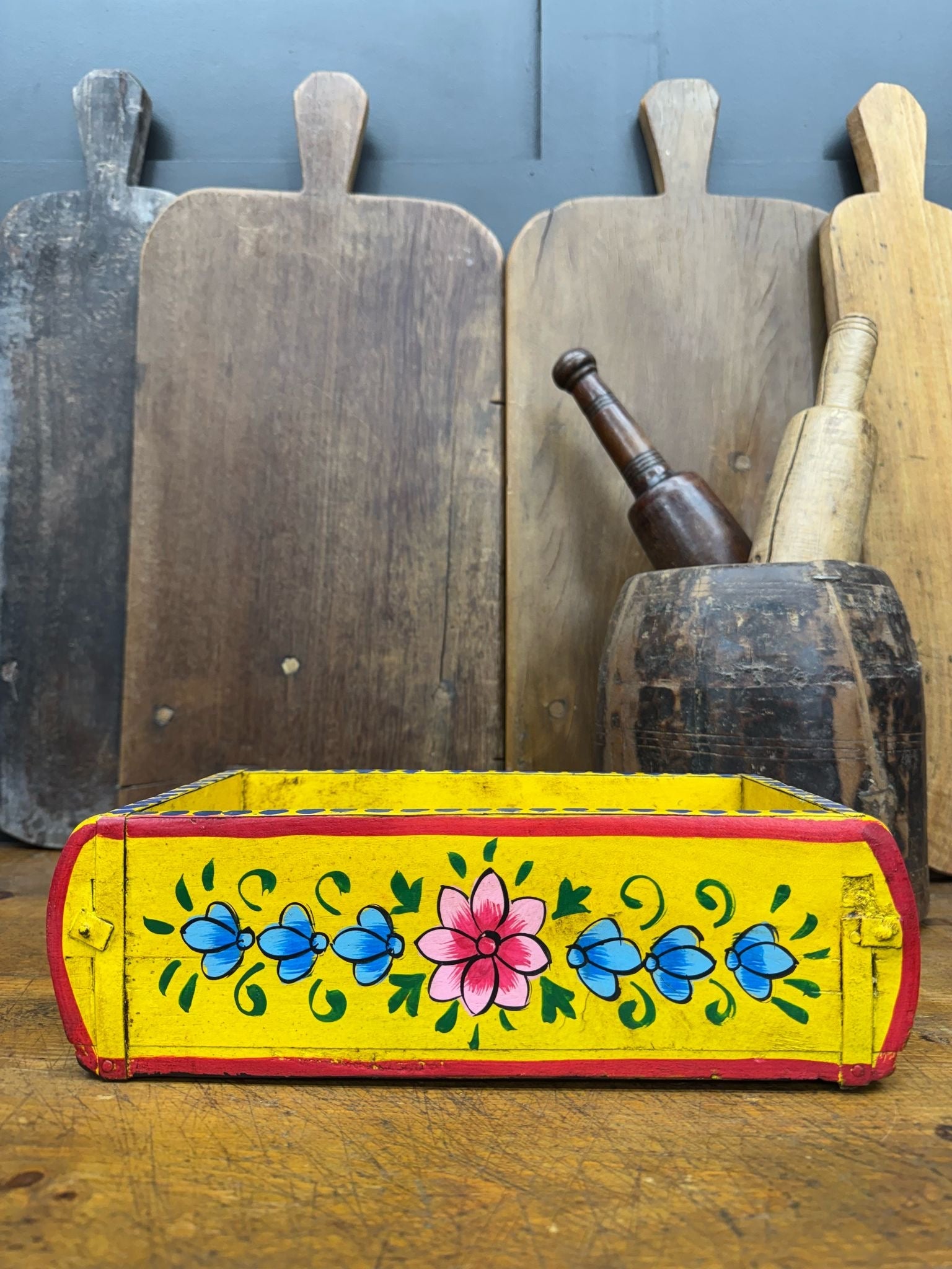 Wooden Painted Storage Box | S251376