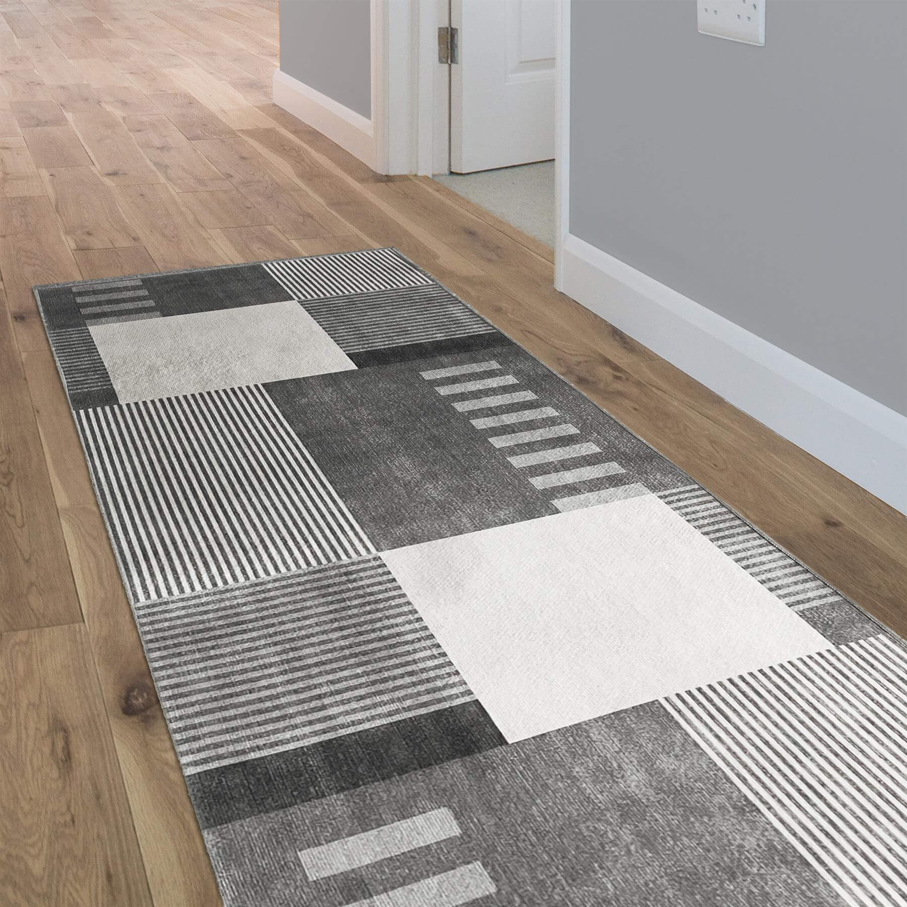 Tokyo Geo Blocks Grey Rug  | S25411 |