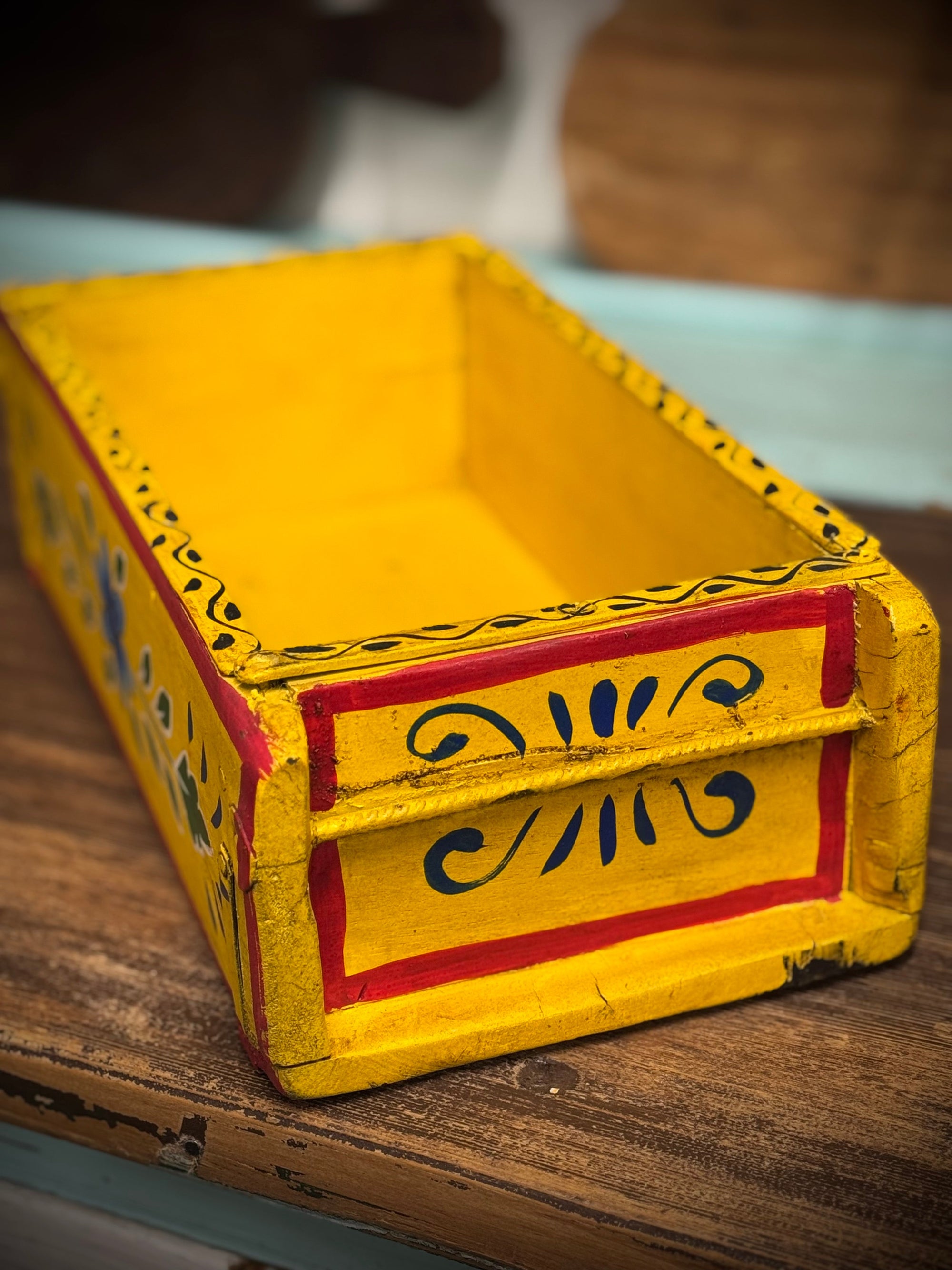 Wood Painted Decorative Storage Box | S251378