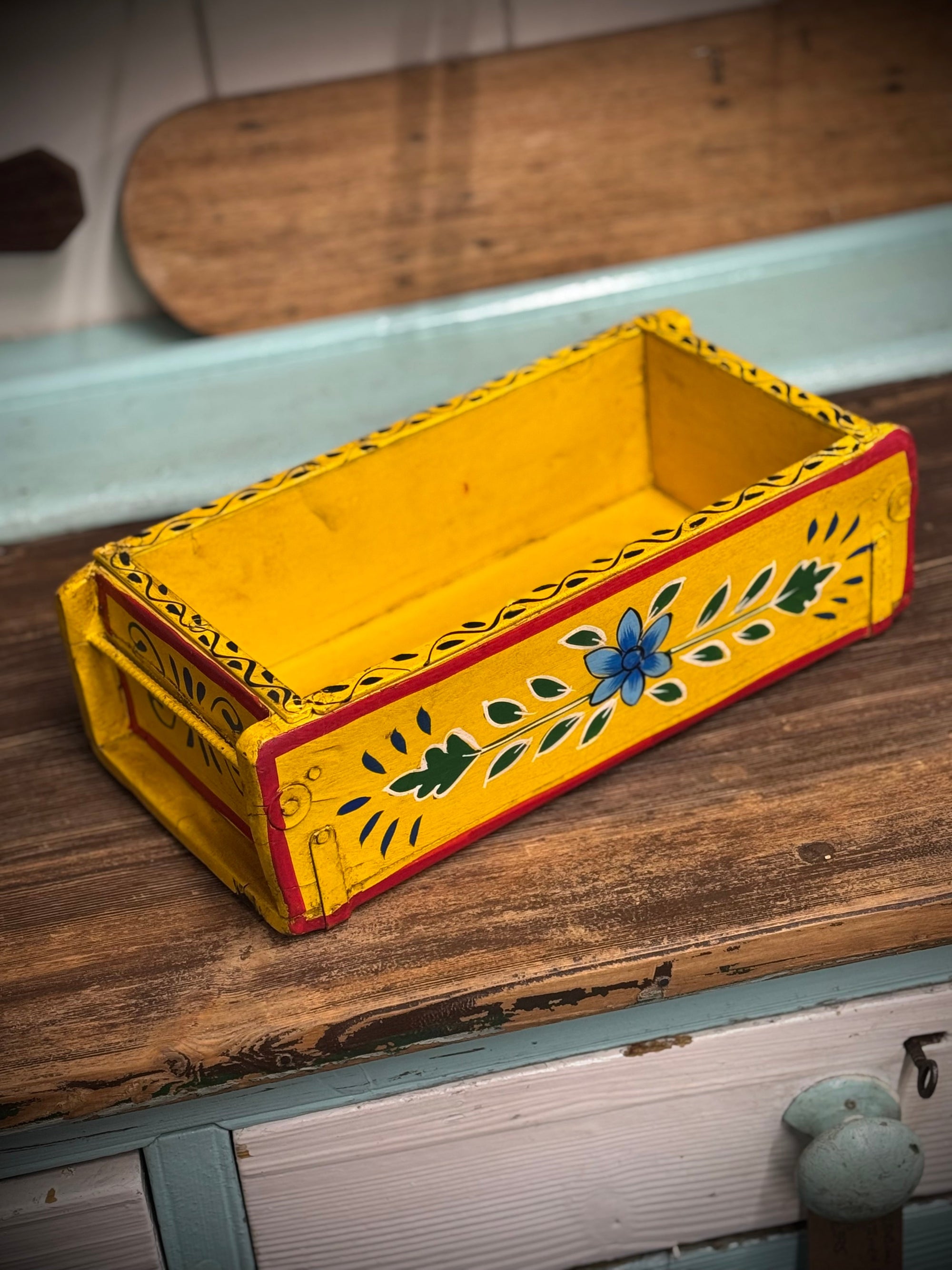 Wood Painted Decorative Storage Box | S251378