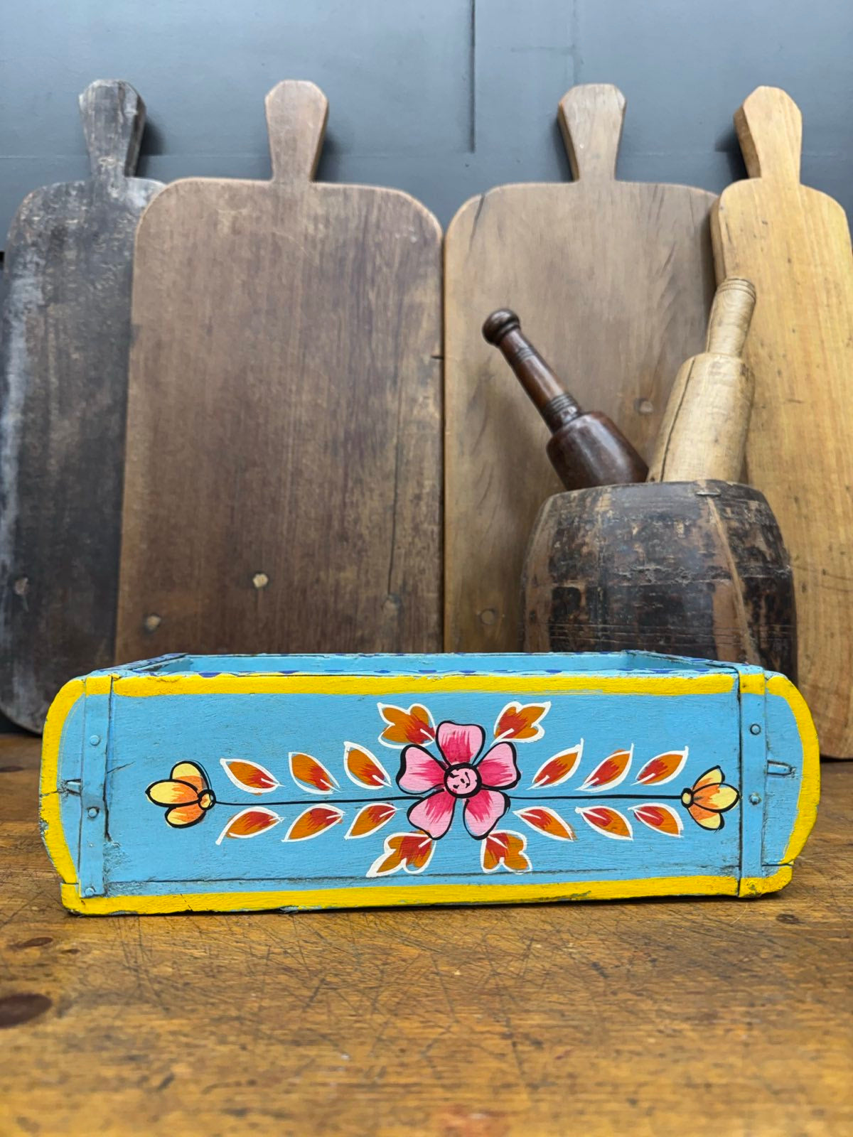 Wooden Painted Herb Planter | S251373