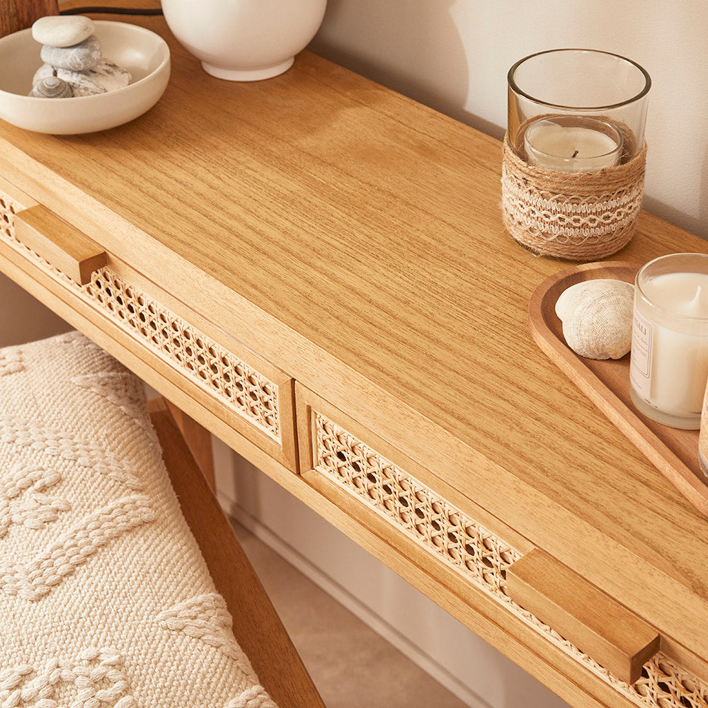 Bali Rattan Dressing Table with 2 Drawers | S25500