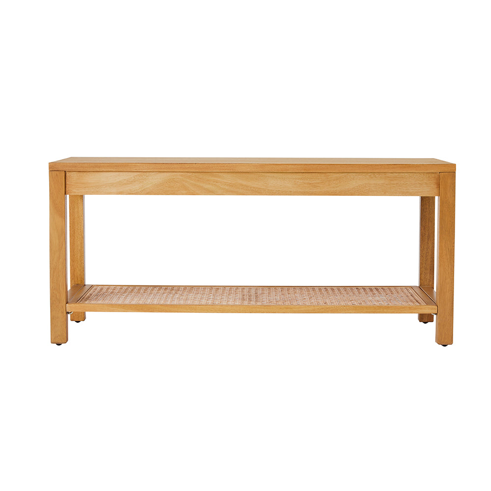 Bali Rattan Bench with Storage Shelf | S25498