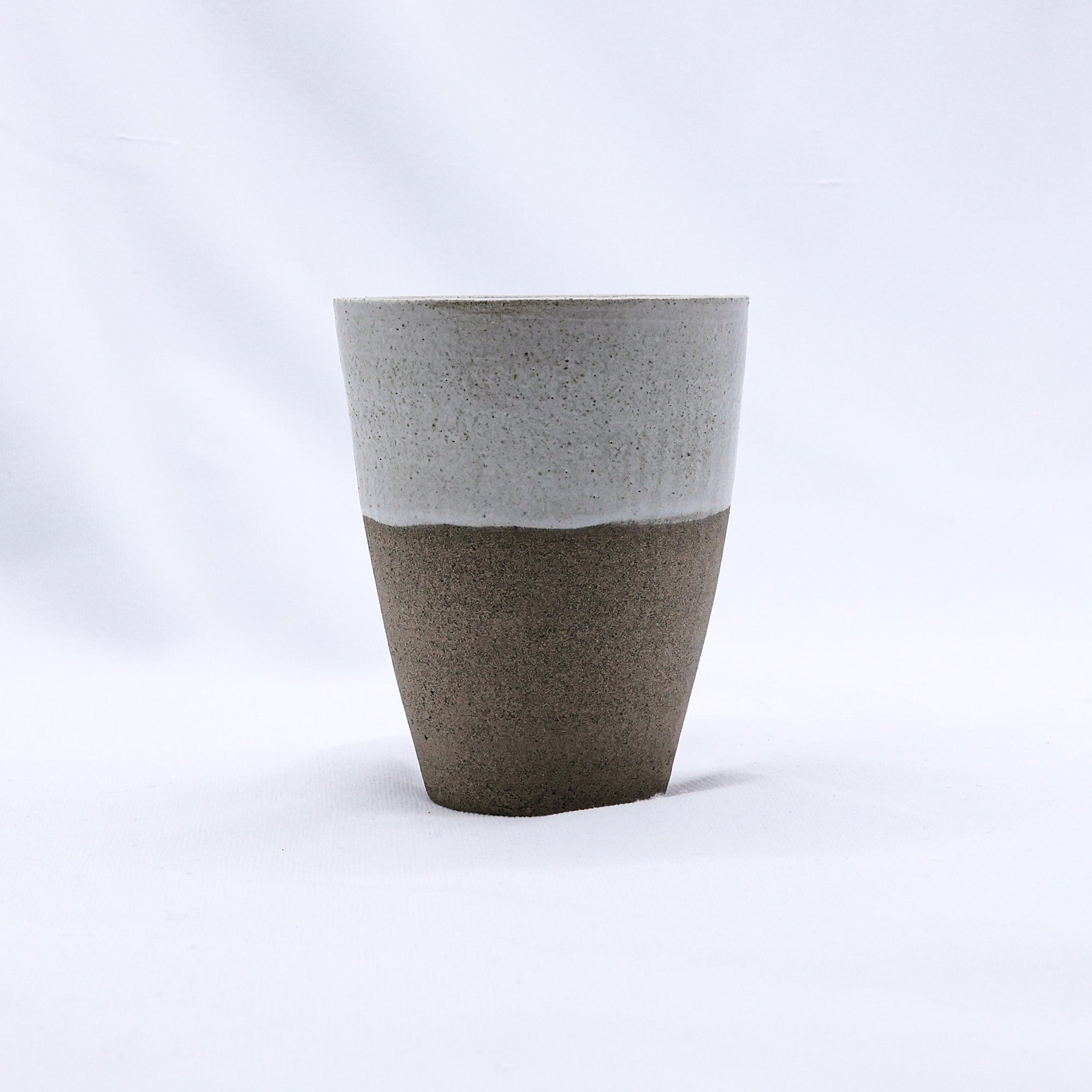 Bianca Quadra Green Handmade Ceramic Smoked Grey Stoneware Tall Ceramic Cup  | S251539