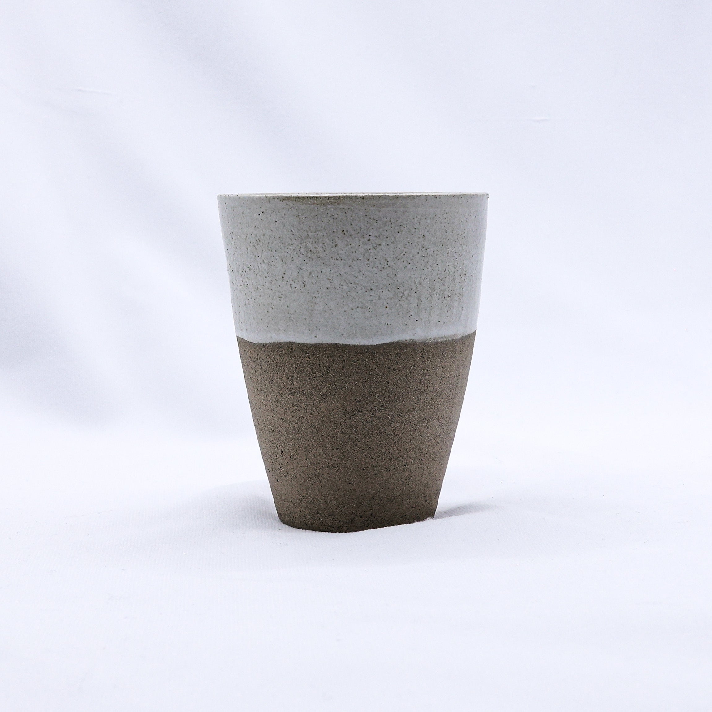 Bianca Quadra Green Handmade Ceramic Smoked Grey Stoneware Tall Ceramic Cup  | S251539