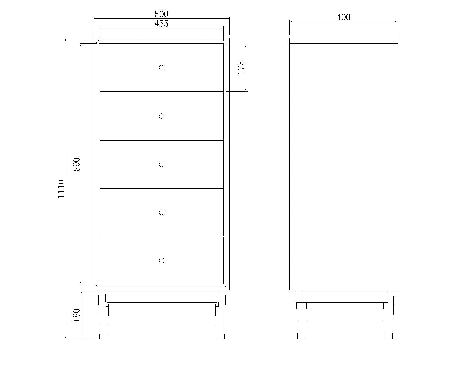 Wright Oak Tallboy Chest of 5 Drawers