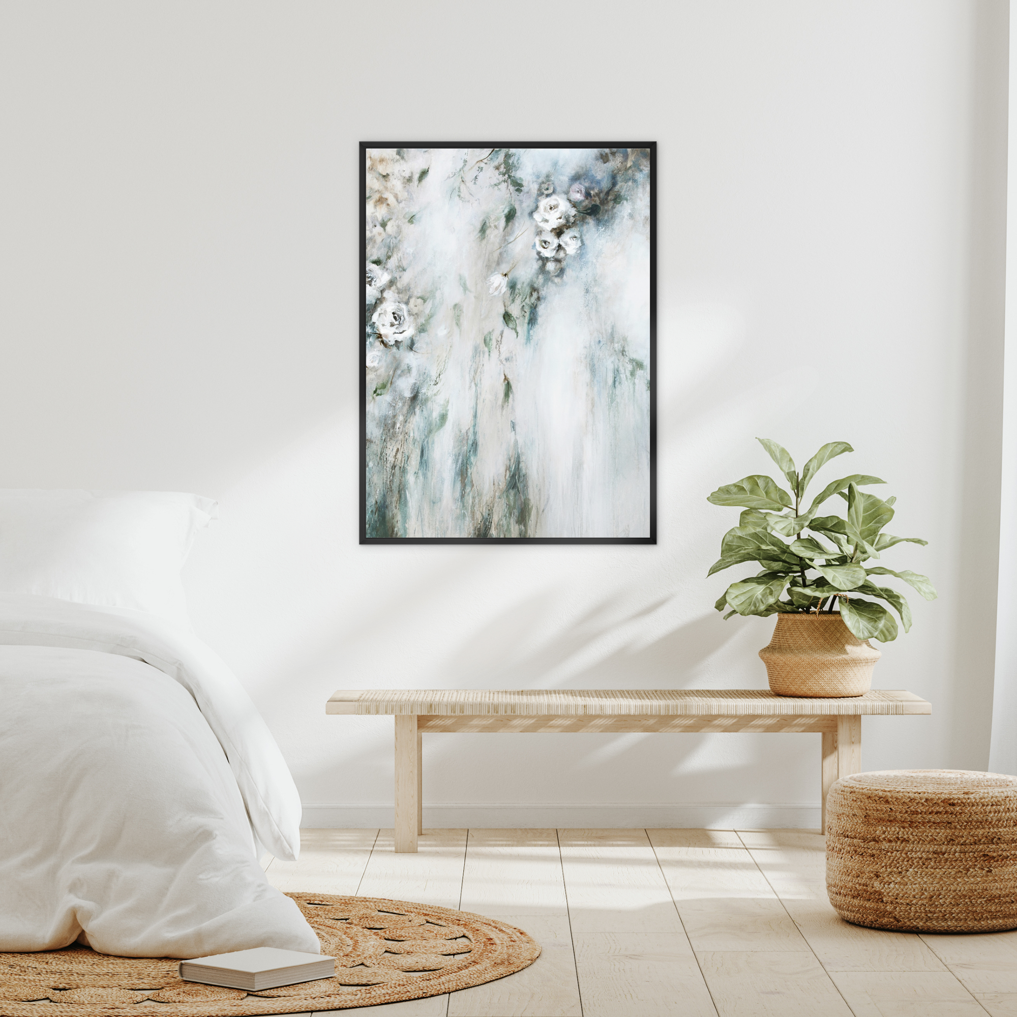 Cascade II Portrait Framed Printed Canvas | S251340